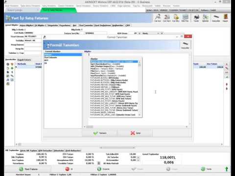 AKINSOFT WOLVOX ERP Satış Yönetimi - Formül Tanımı Oluşturma İşlemi