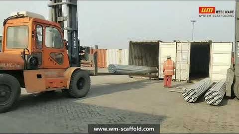 Tube for Industrial, commercial construction steel scaffolding pipe in loading by forklift