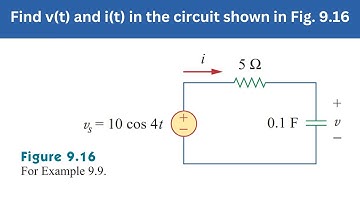 Example 9.9 | Find v(t) and i(t) in the circuit shown in Fig. 9.16 | FEC 4th Edition