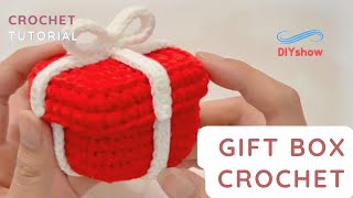 【Crochet Turtorial】How to Crochet A Christmas Valentine Gift Box For Beginners @PinDIY