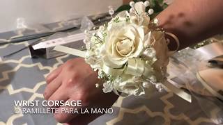 Ramillete para la mano o wrist corsage