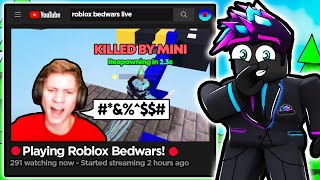 This Streamer Turned TOXIC After I StreamSniped Him In Roblox BedWars!