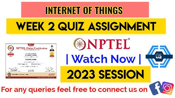 Introduction To Internet Of Things | Week 2 Answers 2023 | NPTEL | SWAYAM