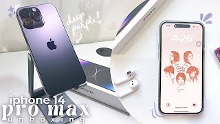 iphone 14 pro max unboxing | deep purple, 256 gb 💜