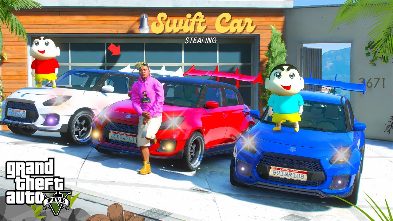 GTA 5: Shinchan & Franklin Stealing Every Indian Swift Car Stealing In Gta5...! ( Gta5 mods )