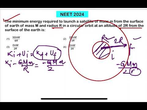NEET 2024:The minimum energy required to launch a satellite of mass m from the surface of earth of 14 NEET 2024:The minimum energy required to launch a satellite of mass m from the surface of earth of