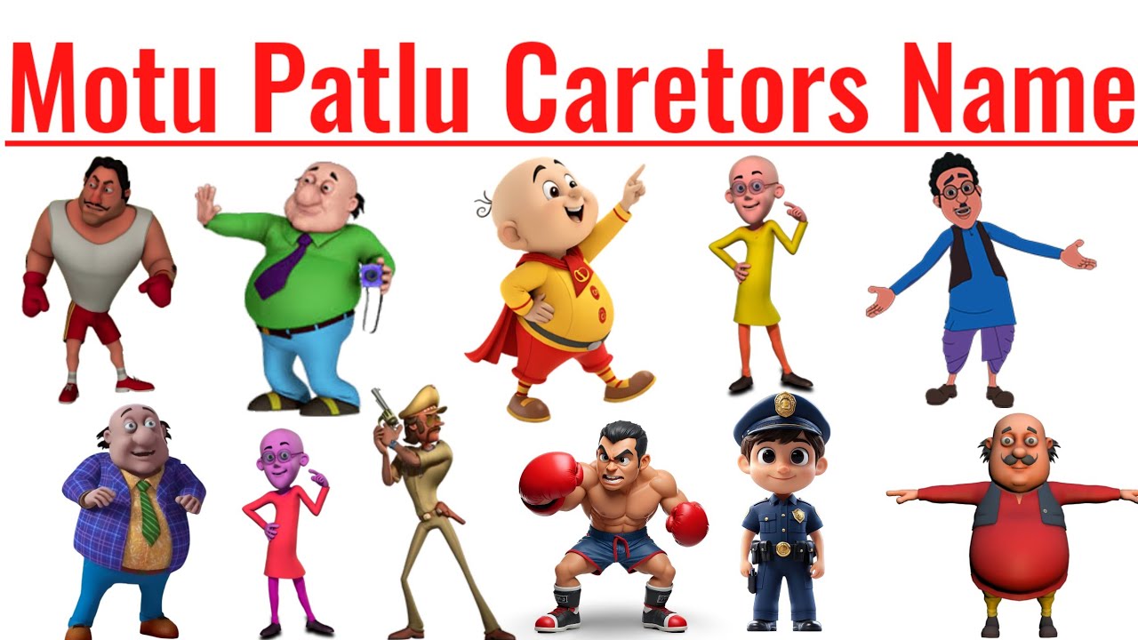 Motu Patalu Charector Names In Hindi And English | Kids Learning Video Motu Patalu Charector 