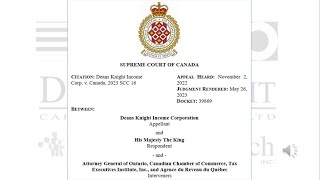 Deans Knight Income Corp. v. Canada - 2  2023 SCC 16