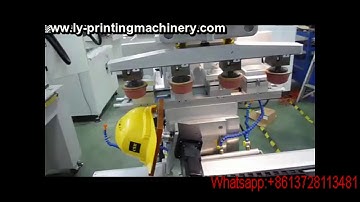 Safety helmet 4 color pad printing machine helmet logo printing machine