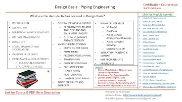 Promo II 3of 21 II Design basis II Process interface II Certification Course II Piping