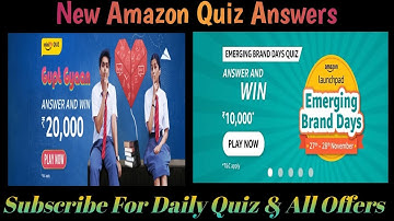 Amazon New Quiz Answers || Mini TV Quiz And Emerging Brands Days Quiz Answers, Chance To Win Prizes.