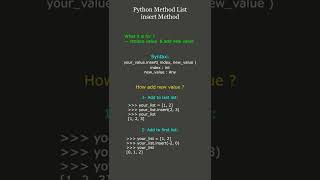 insert Method - List Methods Python