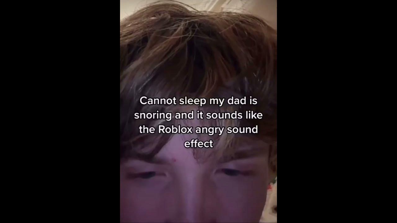 cannot sleep my dad is snoring and it sounds like the roblox angry