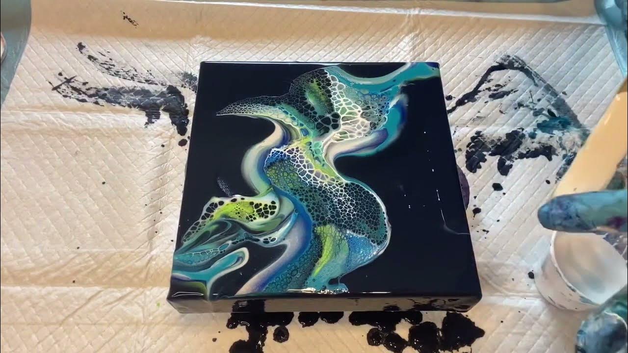 79 FLUID ART/POUR PAINTING/ SWIPE TECHNIQUE fluidart swipe pouring