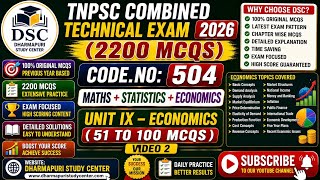 TNPSC CTS EXAM 2026-UNIT IX-ECONOMICS -(2200MCQS)-51 TO 100MCQS -DETAIL EXPLANATION 