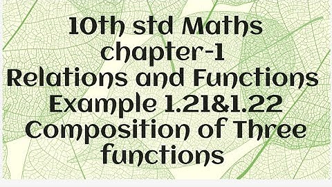 10th Std Maths Chapter-1 Relations and Functions Example-1.19&1.20(TN)