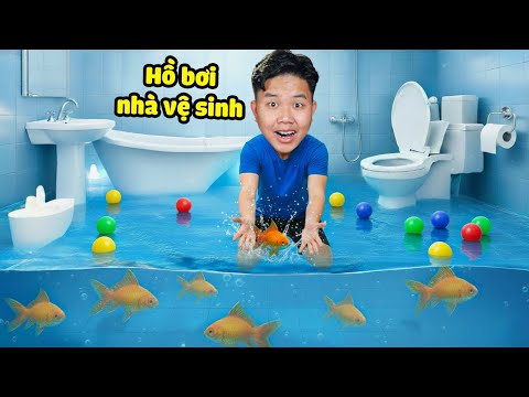 bqThanh Vlog Biến Nhà Vệ Sinh Thành Bể Bơi Hồ Cá Để Tắm Nghịch Nước