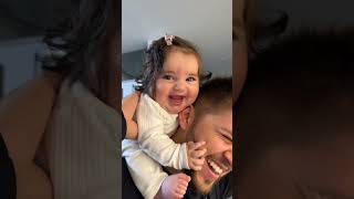 Cute Baby Trying To Bite Her Father #shorts #reaction