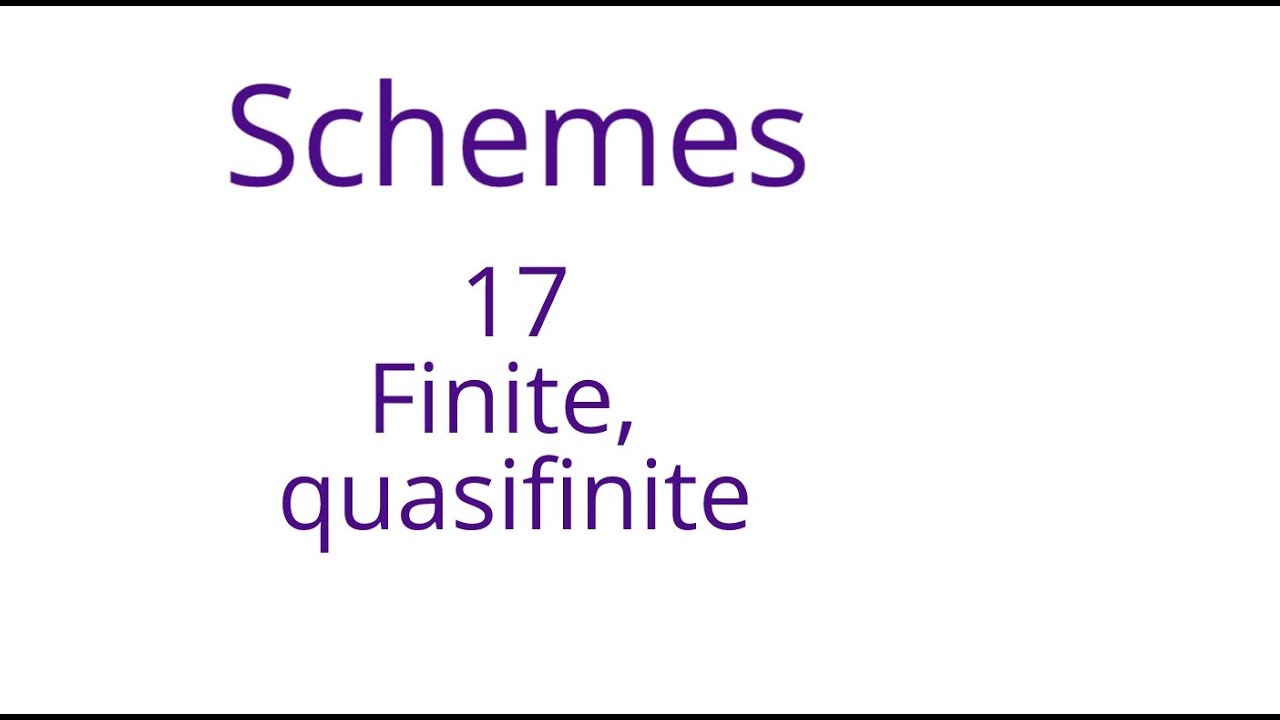 Schemes 17: Finite, quasifinite