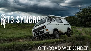 VW T3 Syncro Off-Road trip across Aberystwyth, Wales. Crazy men in 4x4 vans