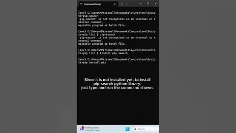 10 - How to Install and Search Python Package Library Using pip_search #tips #shorts #pip #python
