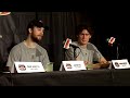 North Dakota's Aaron Dell and Brock Nelson, March 17, 2012