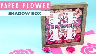 Paper Flower Shadowbox with a Cricut Machine