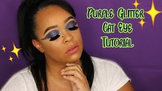 Purple Glitter Cat Eye Tutorial| Chit Chat | Marlo Keenan