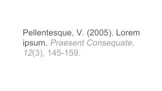 Quick APA: Journal Article Citation