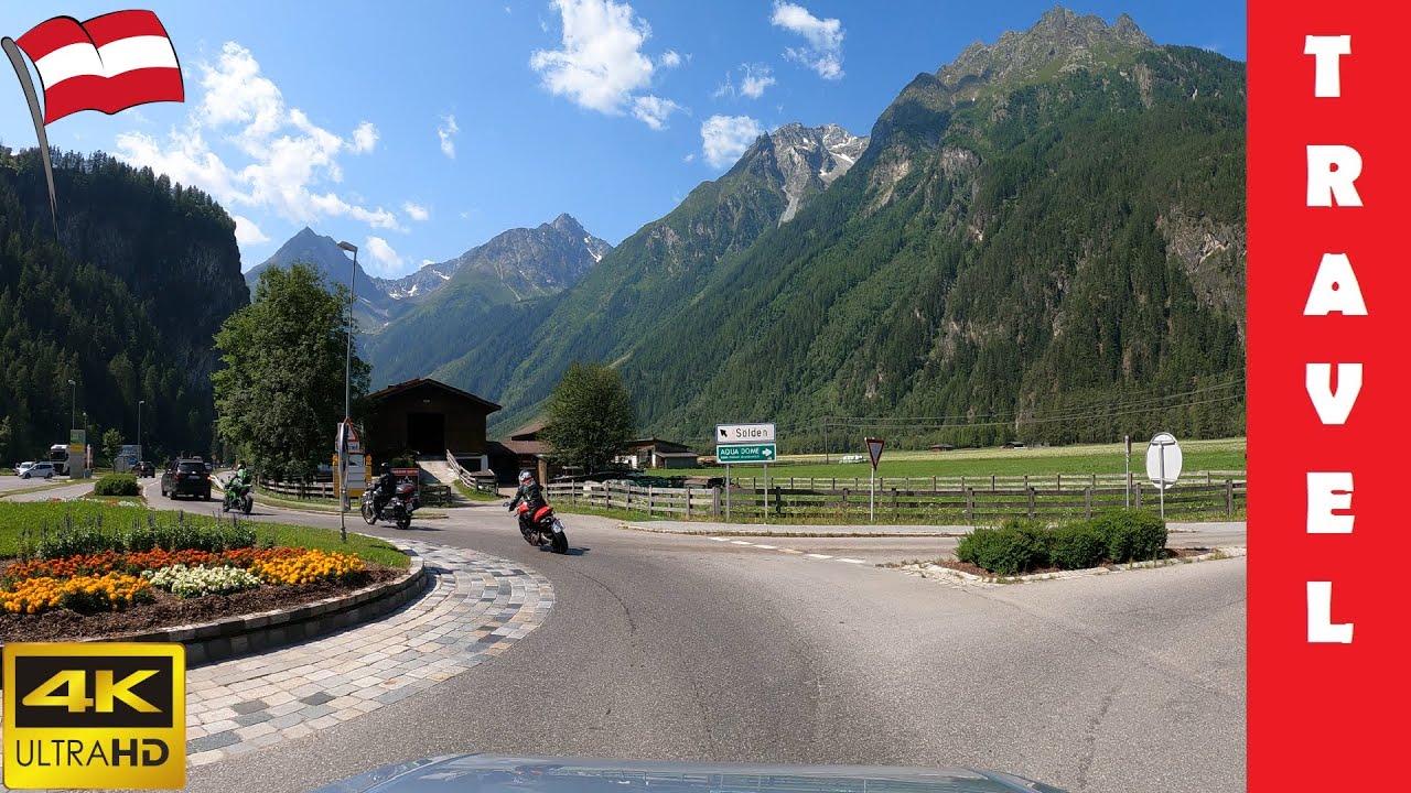 Driving in Austria 6: Ötztal valley (Oetz - Sölden - Obergurgl) 4K 60fps