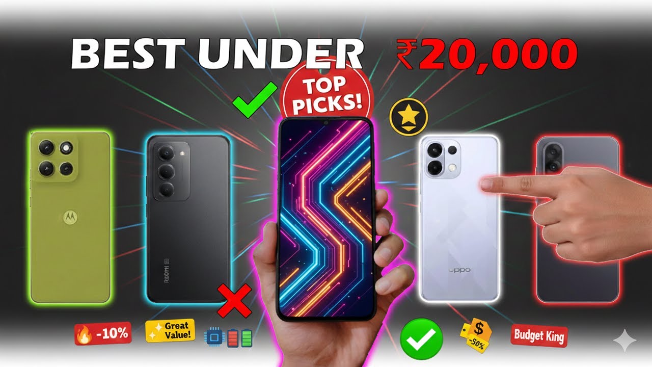 Top 5 Best Phones Under ₹20,000 in 2026 ⚡ Camera | Battery ...