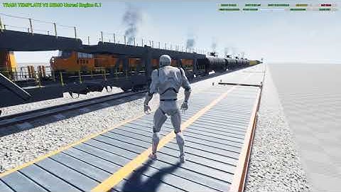 Unreal Engine 5 Train Template V2 Stress Test: 150 train cars moving