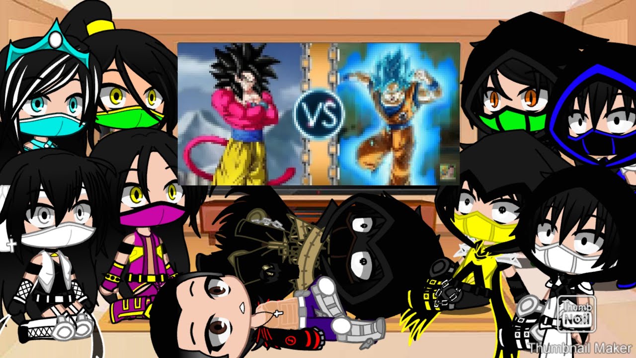 Mortal Kombat reacts Goku Super Saiyan 4 vs Goku Super Saiyan Blue (Rematch)