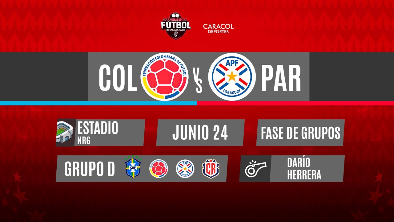 La Conmebol Copa América Usa 2024 EN VIVO: Colombia vs Paraguay - YouTube