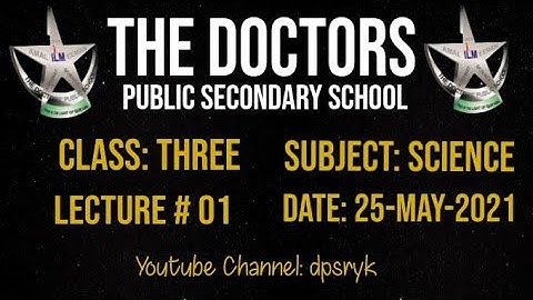 Class Three Science  Lecture # 1 25-May-2021 dpsryk