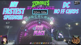 MY FASTEST (at the time) ZOMBIES IN SPACELAND EE SPEEDRUN! 20:58 DC NO FF CARDS!