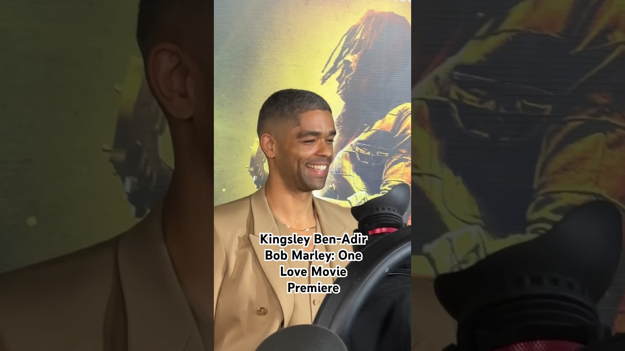 Kingsley Ben-Adir making his way on the red carpet at the One Love movie premiere in Jamaica