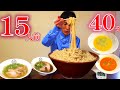 【大食い】1年ぶりのチャレンジメニュー‼️昆布水つけ麺15玉を40分以内に完食せよ！！