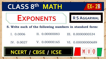 Math Class 8 | Exercise- 2B | Qus. 5 | EXPONENTS | Chapter - 2 | R S AGGARWAL  #mvo #rsaggarwal
