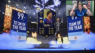 OMG 99 TOTY MESSI IN A PACK! MY BEST TEAM OF THE YEAR PACK EVER! FIFA 19 ULTIMATE TEAM