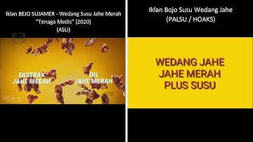 Perbandingan Iklan Bejo Susu Jahe Merah (Asli) dan Bojo Susu Wedang Jahe (Hoaks)