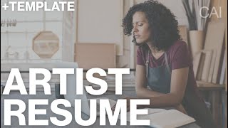 How To Write An Artists Resume Examples Template