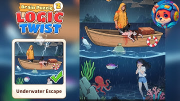 Brain Puzzle 2: Logic Twist Level 12 UNDERWATER ESCAPE | Walkthrough & Solution Mobile 