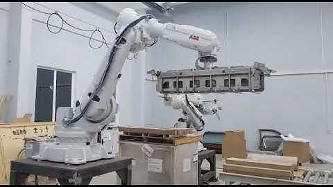 ABB Robot Palletizer + Stretch wrapping line