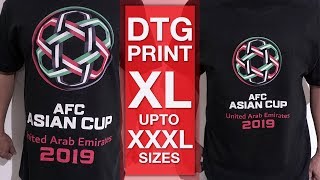 AFC ASIAN CUP 2019 XXXL Black T shirt printing using DTG M2 طابعة تيشرتات كبيرة screenshot 3