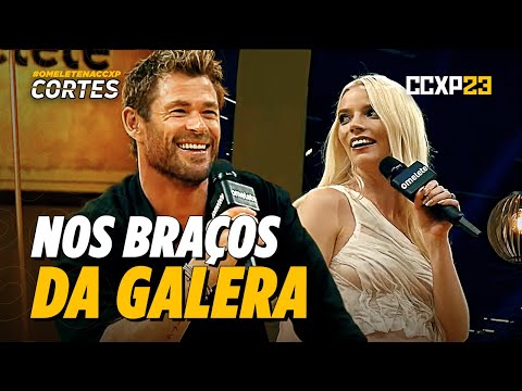 CHRIS HEMSWORTH E ANYA TAYLOR-JOY LEVAM CCXP23 AO DELÍRIO