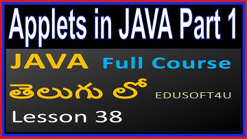 Applets in Java - Part 1 - Java Total Course in Telugu - Lesson 38