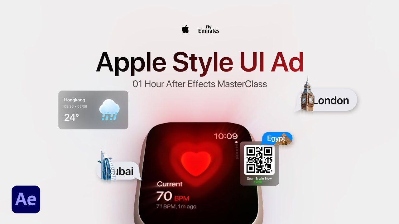 How To Create Apple Style UI Ad in After Effects | For Beginners | +01 ...