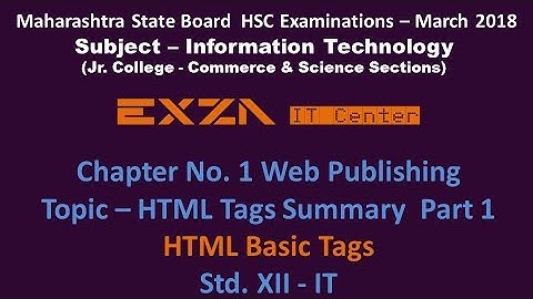 ITonlineexam Ch  1 Web Publishing HTML tags Summary Part 1