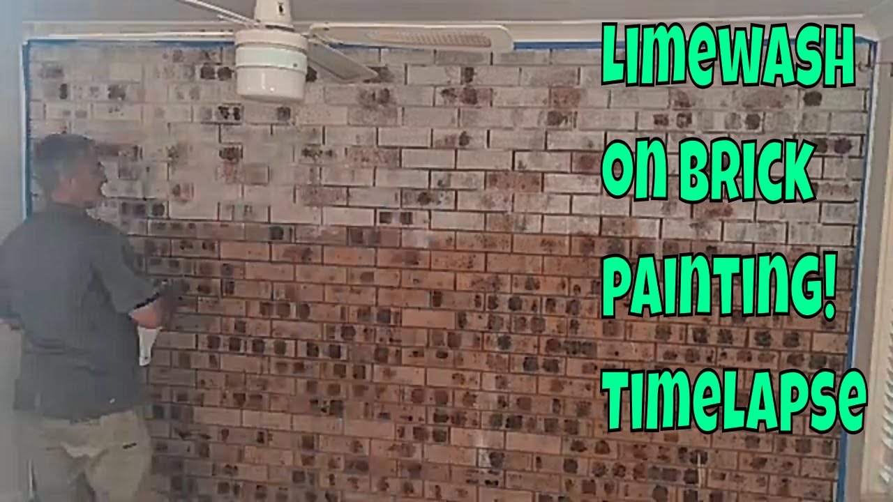 Limewash on brick internal painting !!!!! Timelapse - YouTube